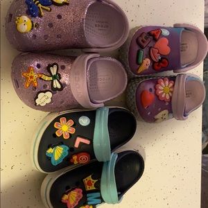 CROCS purple(Mermaid)purple(Glittery)LightNavyBlue